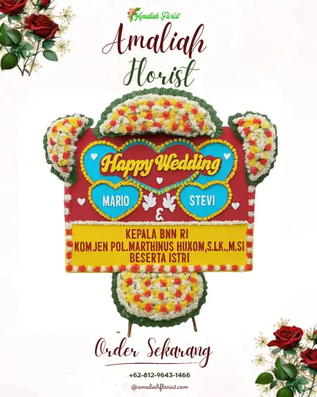 Papan Bunga Pernikahan Logowok